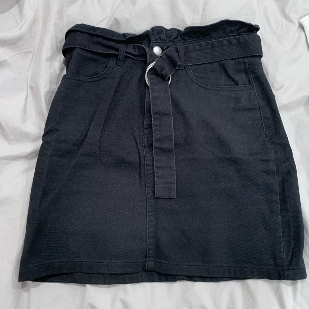 denim skirt w belt